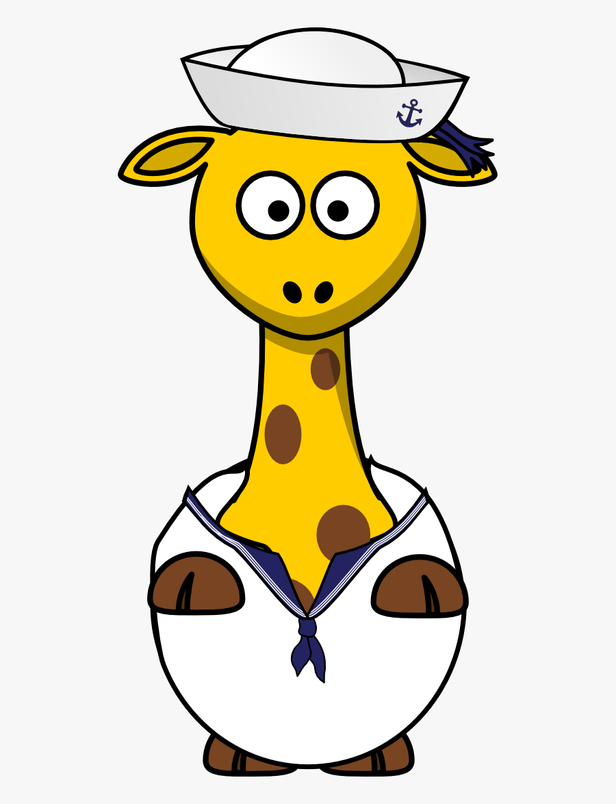 Giraffe Sailor - Cartoon Images Of Animals, Transparent Clipart