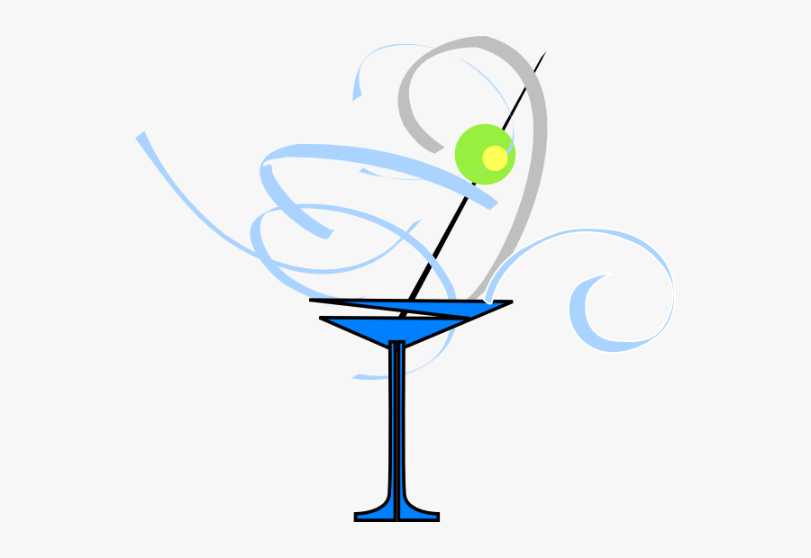 Martini Glass Blue/grey Svg Clip Arts - Transparent Cocktail Party Clip Art, Transparent Clipart