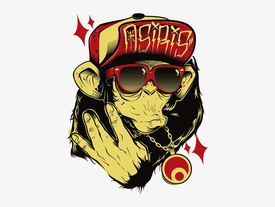 Hip Gorilla Graffiti Drawing Hop Free Hd Image Clipart - Cool Picture For Youtube Channel, Transparent Clipart