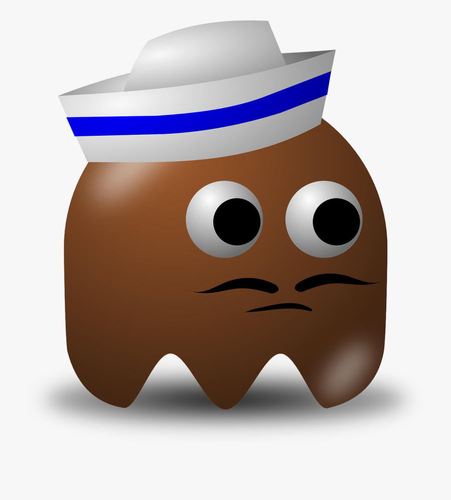 Sailor - Brown Pac Man Ghost, Transparent Clipart