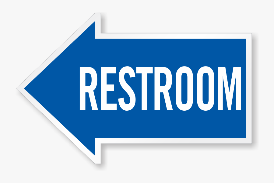 Restroom Sign With Arrow Download - Restroom Sign Left Arrow, Transparent Clipart