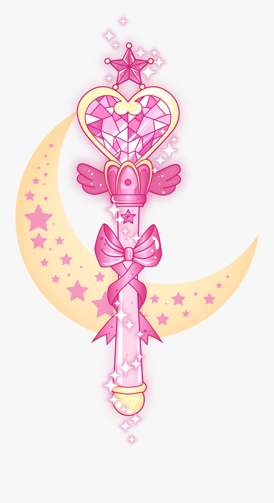 Sailor Moon Clipart Pink Transparent - Sailor Moon Wand Art, Transparent Clipart
