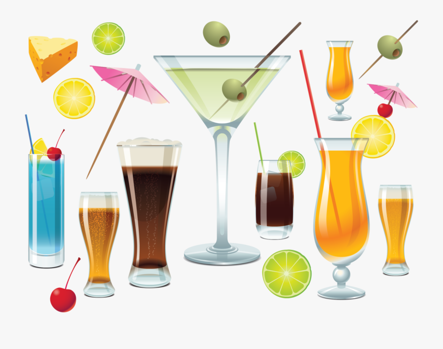A Mixed Drinks Oldcuts - Free Svg Vector Cocktail, Transparent Clipart