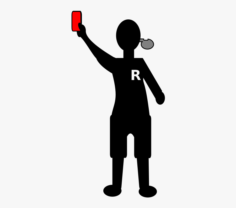 Referee Holding Yellow Card Vector, Transparent Clipart