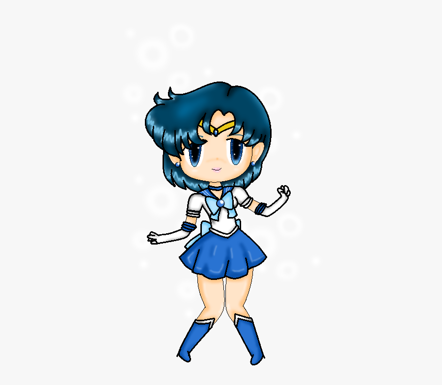 Sailor Mercury Chibi - Sailor Moon Cartoon Png, Transparent Clipart