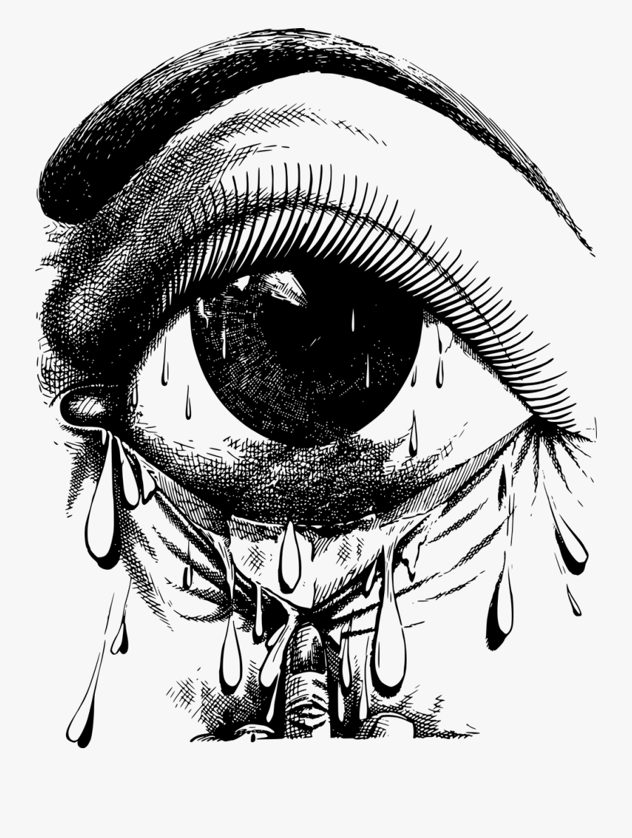 Collection Of Free Sadness Drawing Tear Download On - Crying Eyes Drawing, Transparent Clipart