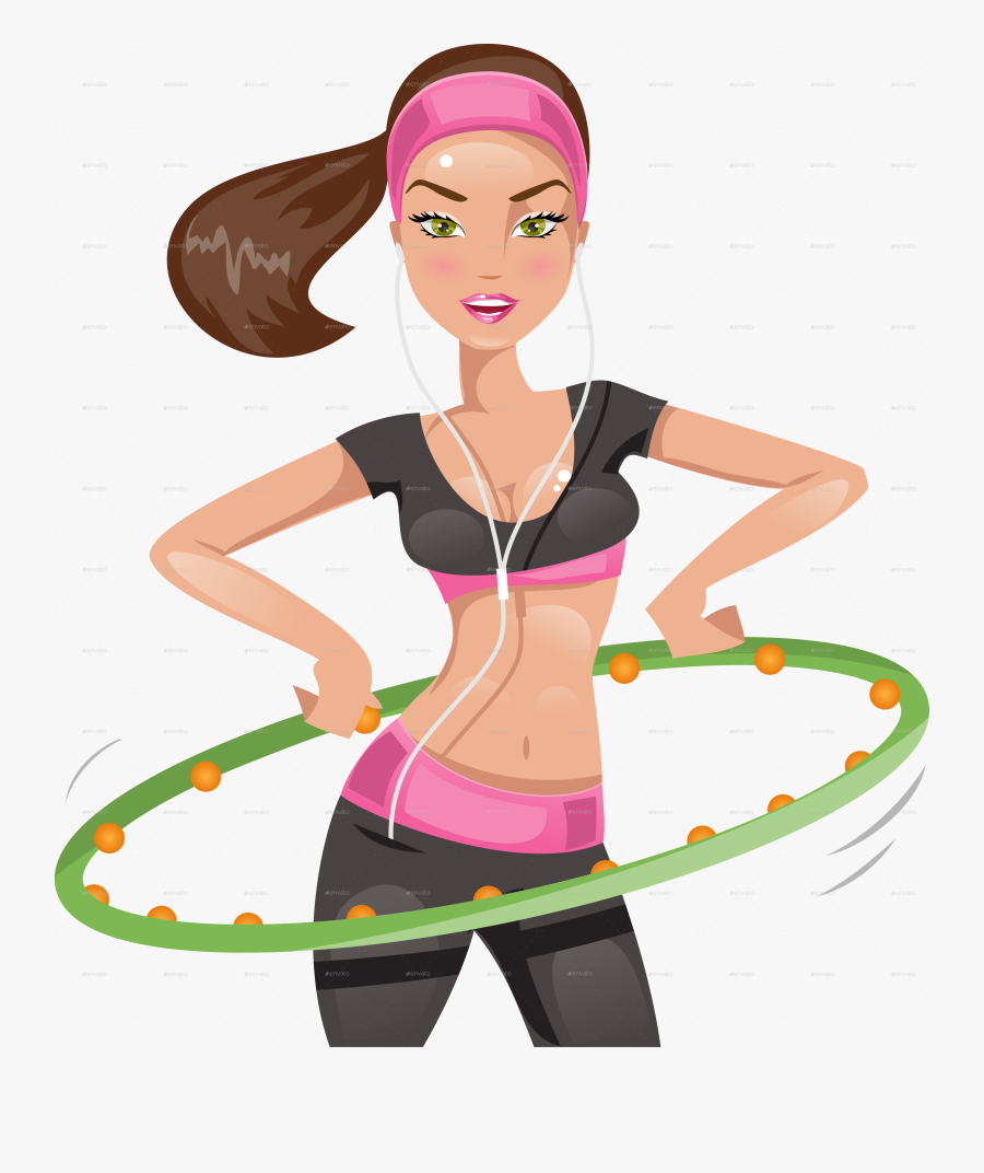 Girl Using Hula Hoop, Transparent Clipart