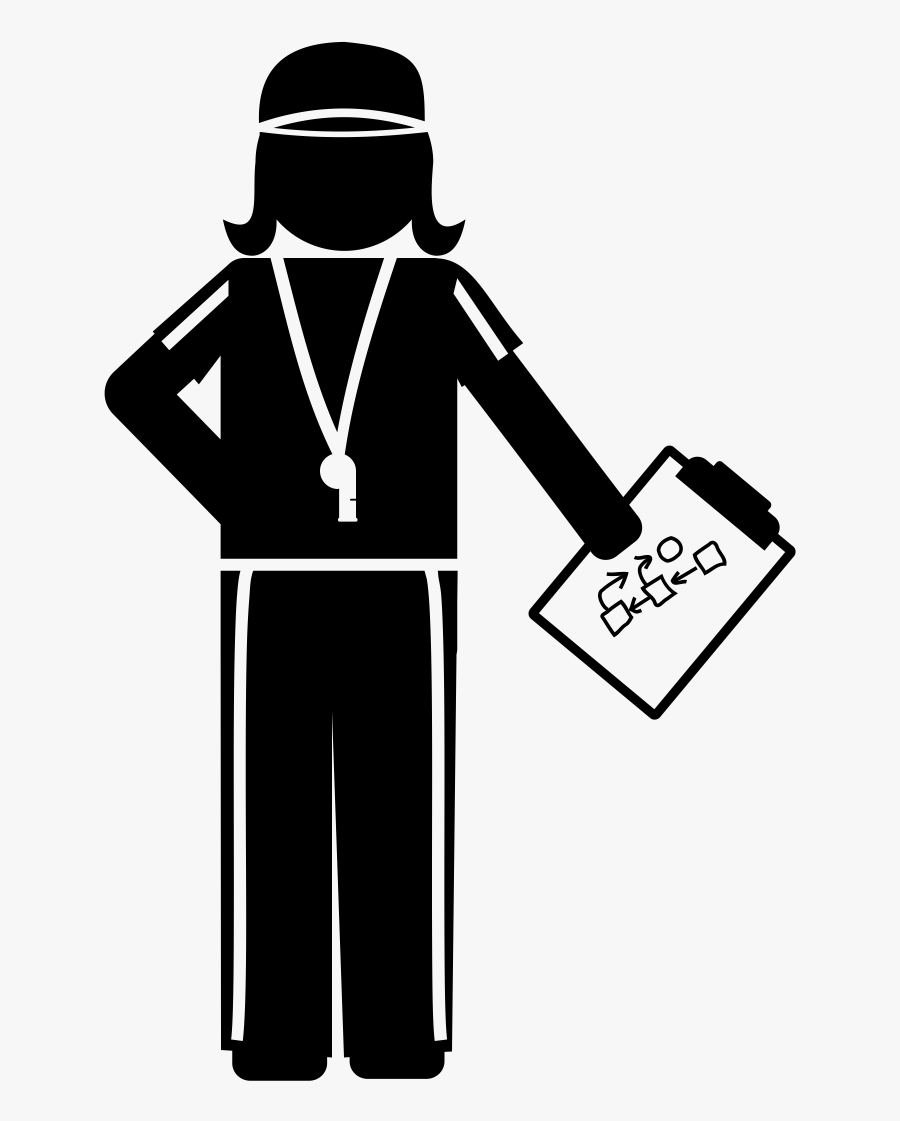 Black And White Referee Icon - Sports Coach Icon Png, Transparent Clipart