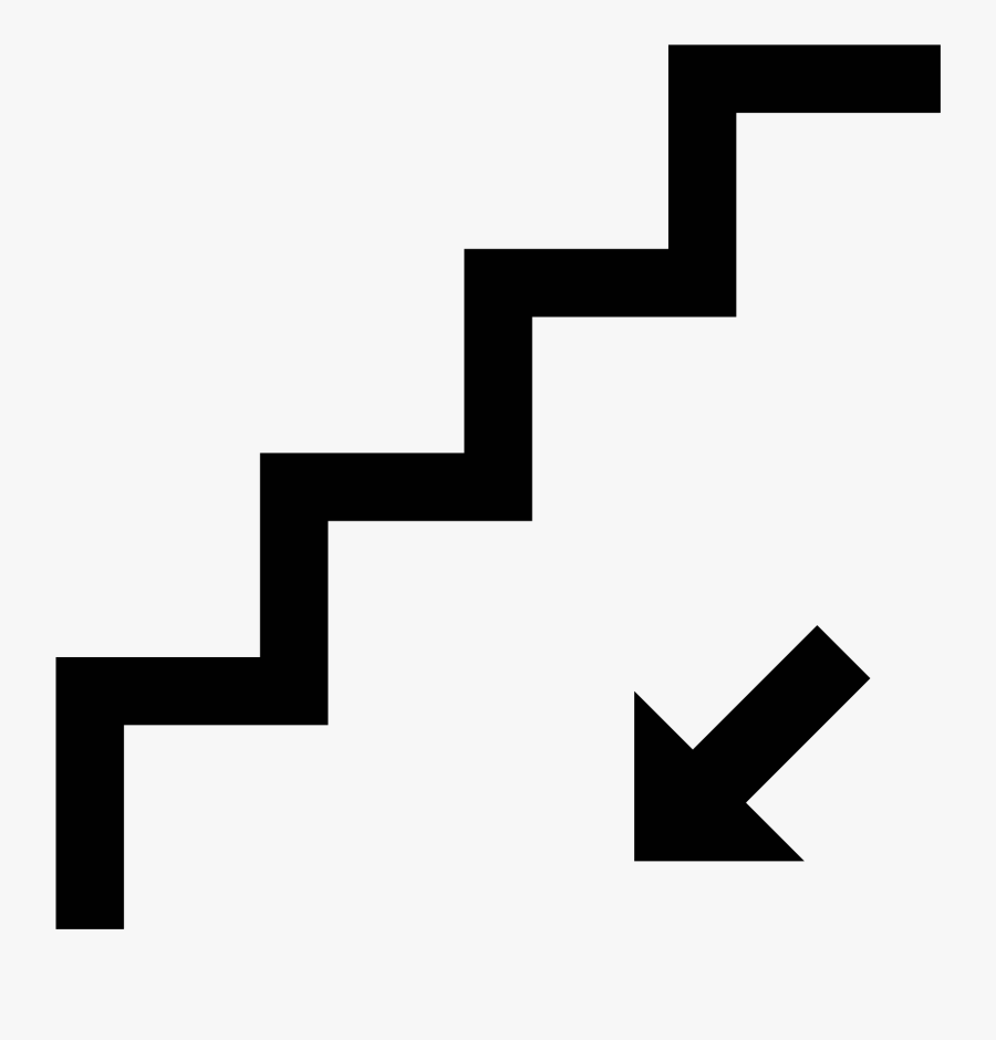 Stairs Down Icon Free - Stairs Down Sign Png, Transparent Clipart