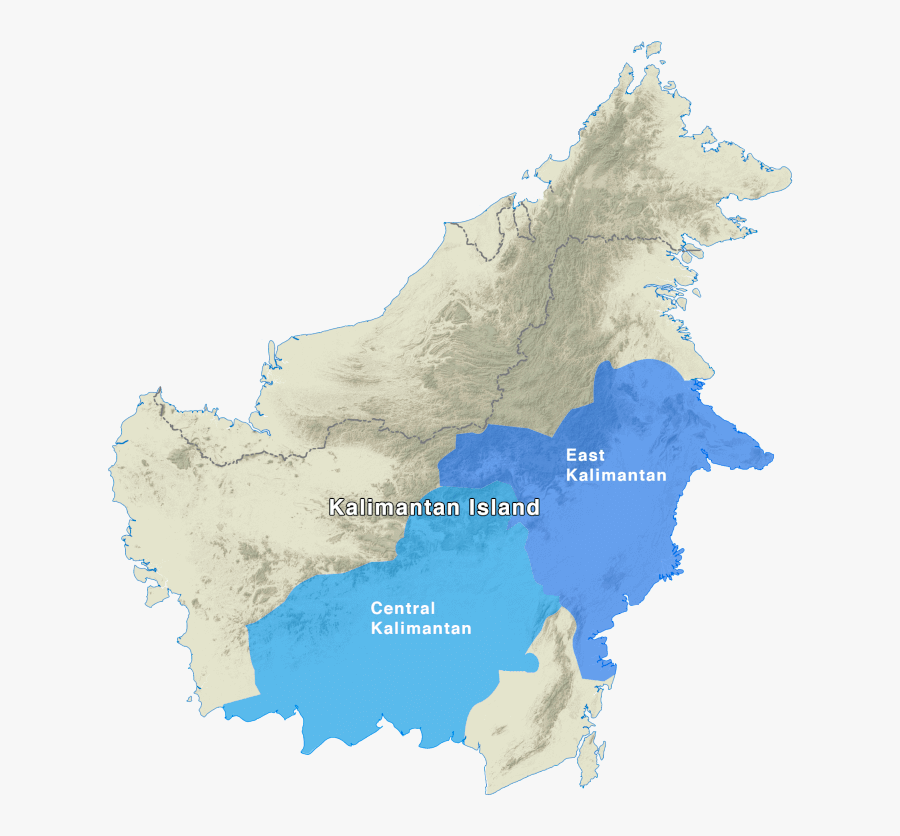 Transparent Coal Miner Clipart - Borneo Outline Map, Transparent Clipart