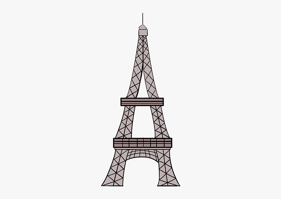 How To Draw The Eiffel Tower In A Few Easy Steps Easy - Eiffel Tower Draw, Transparent Clipart