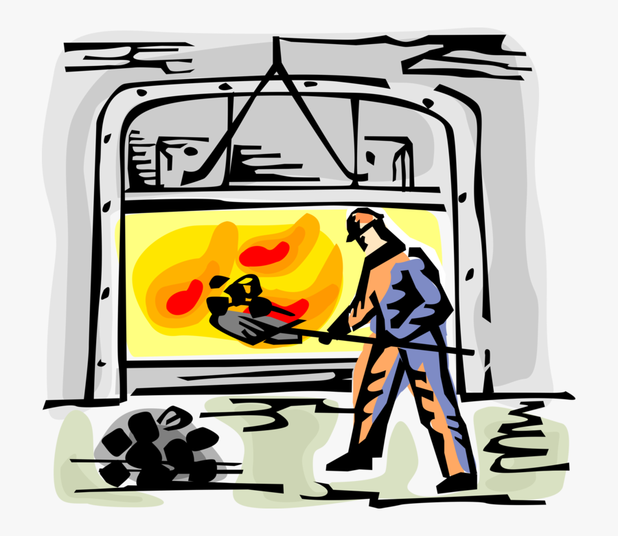 Vector Illustration Of Fireman Or Stoker Worker Shovels - Png Stoker Worker Shovel Cartoon, Transparent Clipart