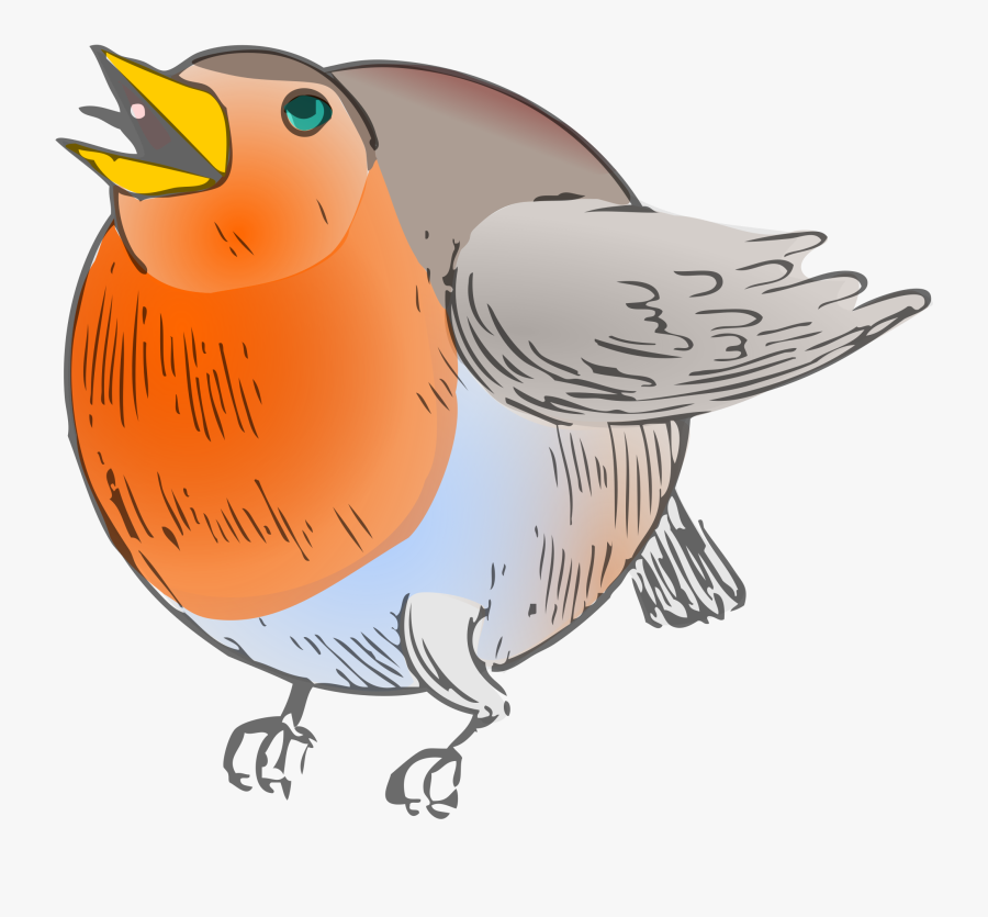 Art,old World Flycatcher,european Robin - Round Robin, Transparent Clipart