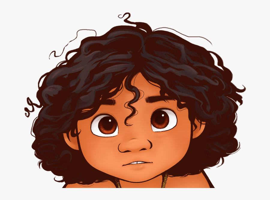 Hair,art,black Hair,animated Cartoon,animation,clip - Baby Maui From Moana, Transparent Clipart