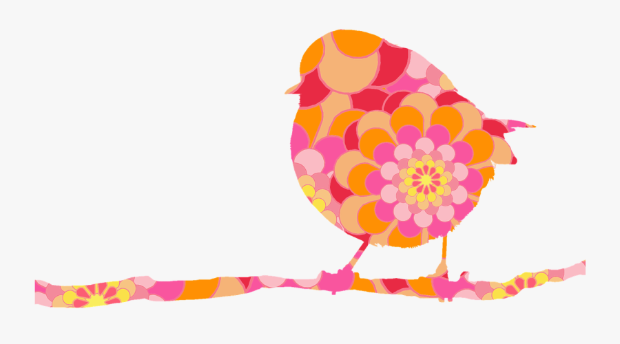 Bird, Robin, On Branch, Flower-power, Floral Design - Png Flower Power, Transparent Clipart