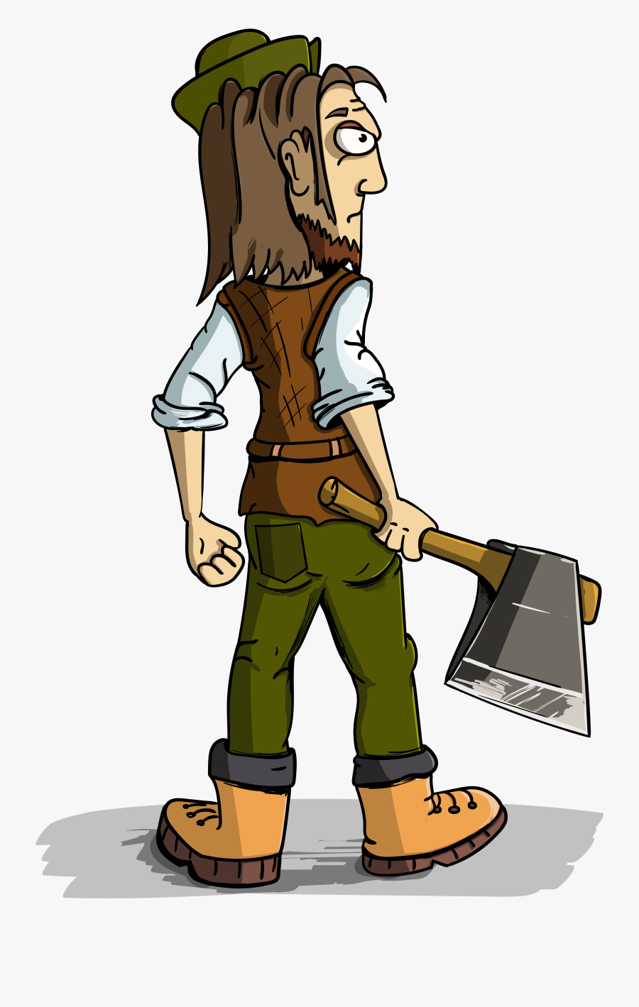 Clip Art Brutal With Axe Free - Cartoon Logger Png, Transparent Clipart