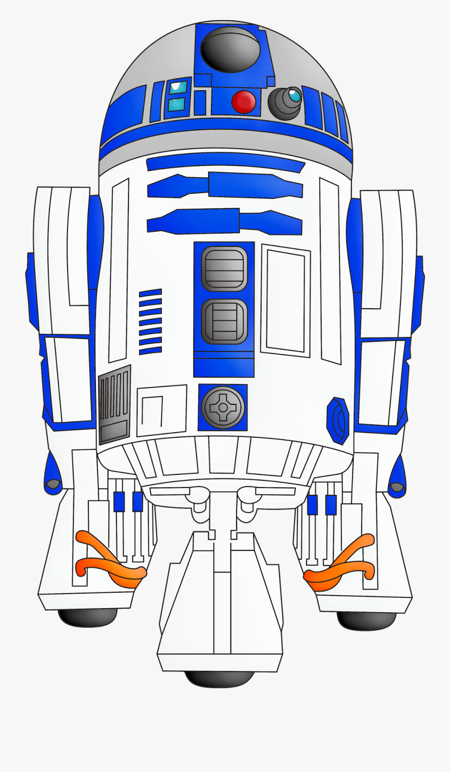 R2d2 Clipart Outline - Star Wars R2d2 Vector, Transparent Clipart