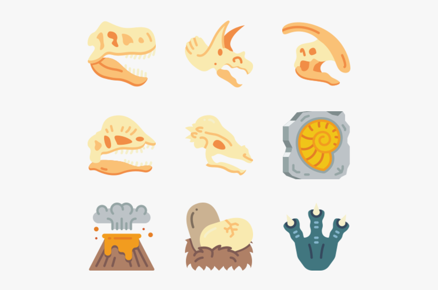 Jurassic - Dinosaur Icon Fossil, Transparent Clipart