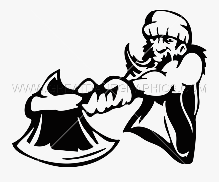 Clip Art Chopping Production Ready Artwork - Black And White Lumberjack, Transparent Clipart