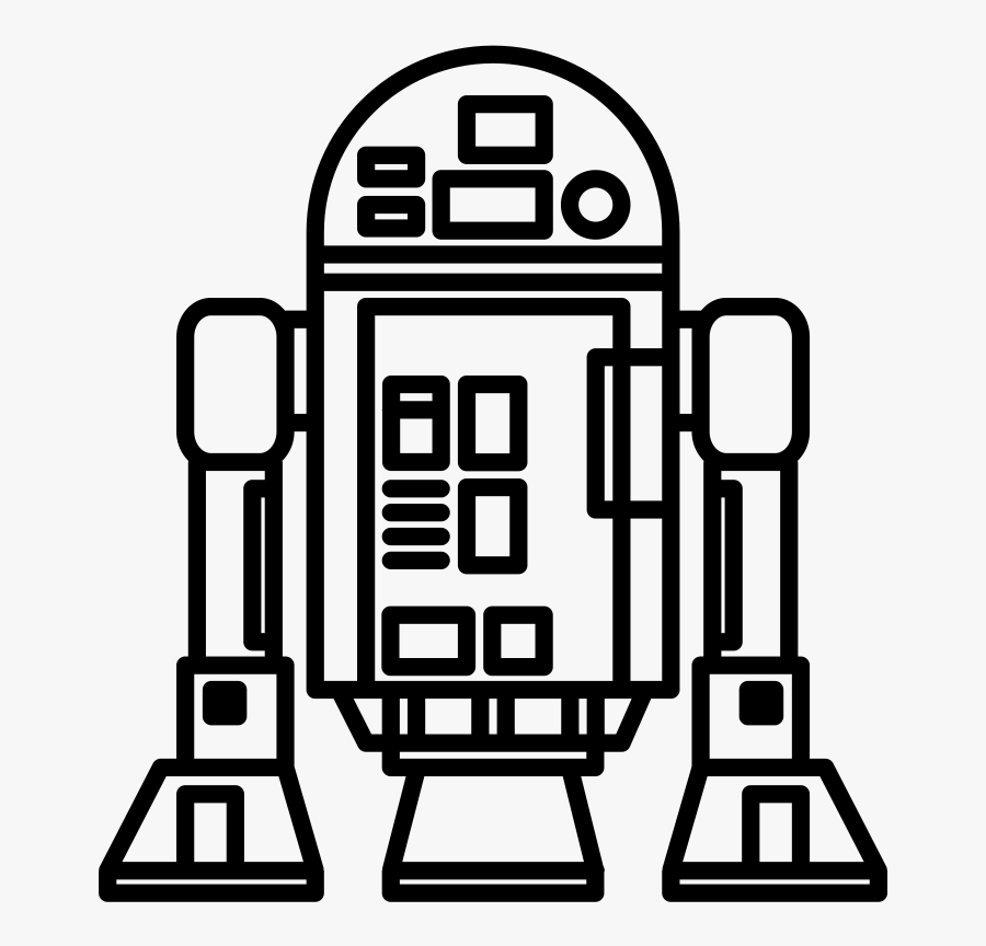 Transparent R2d2 Clipart Black And White - R2d2 Dibujos Para Colorear, Transparent Clipart