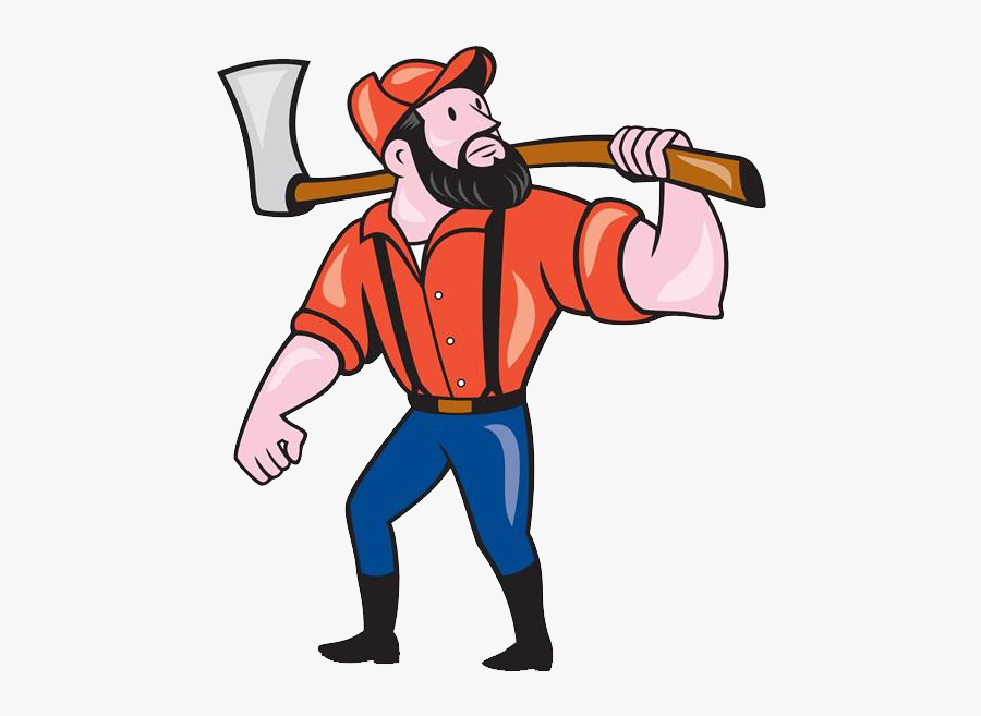 Cartoon Illustration A Man - Paul Bunyan Clipart, Transparent Clipart