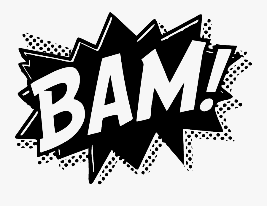 Comic Book Wow Clipart - Comic Book Words Black And White, Transparent Clipart