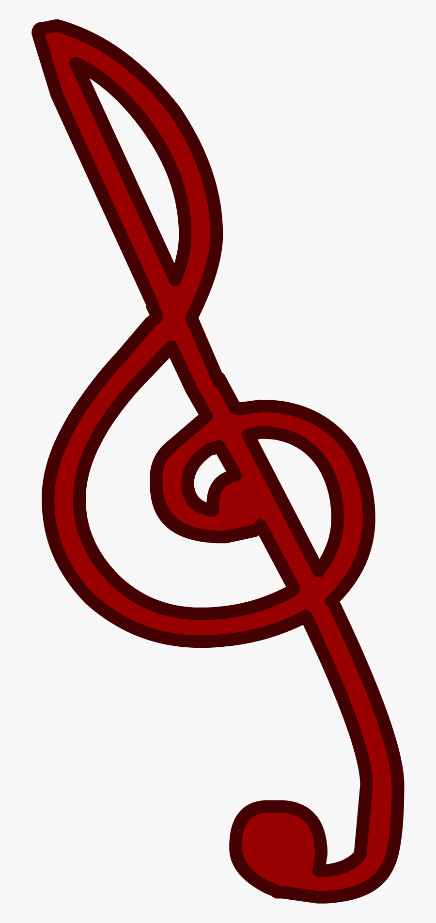 Club Penguin Rewritten Wiki - Treble Clef Red Png, Transparent Clipart