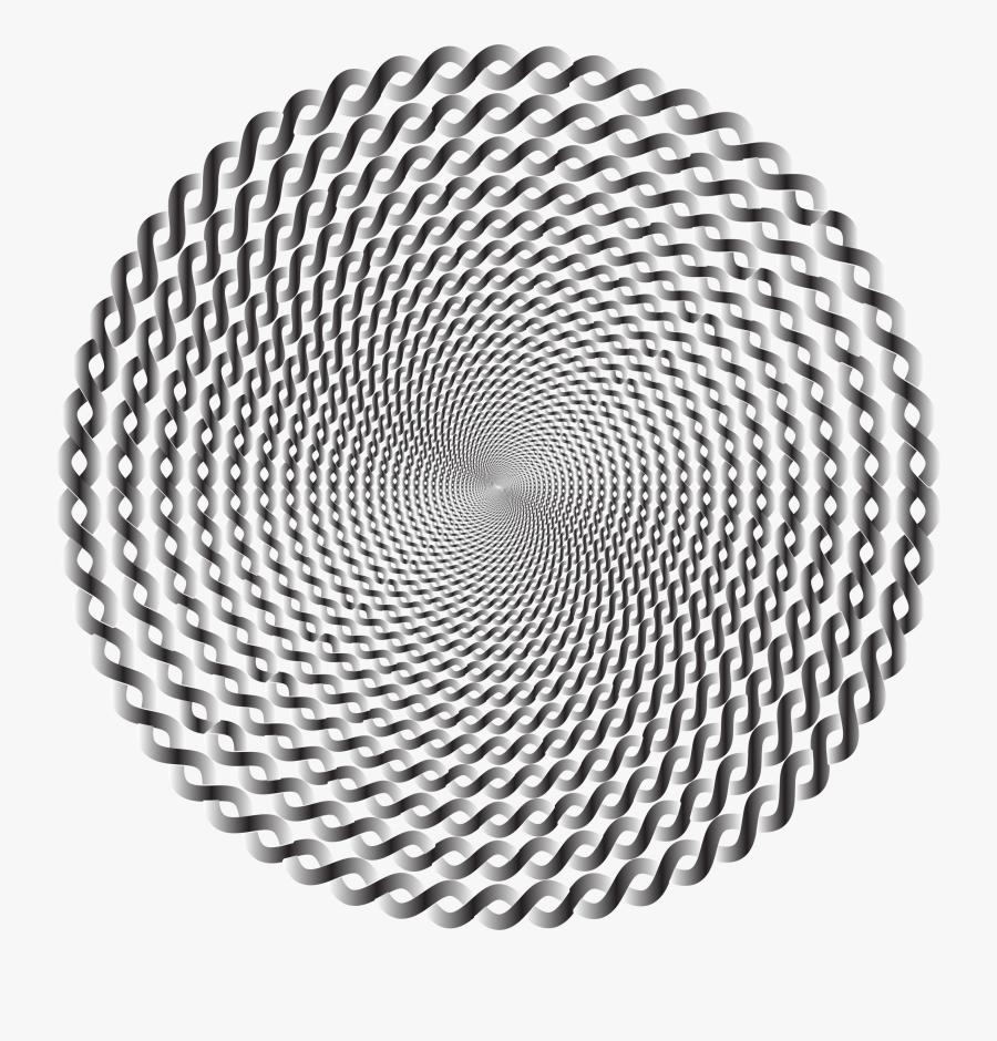 Prismatic Intertwined Circle Vortex 6 No Background - Finger Print Black And White, Transparent Clipart