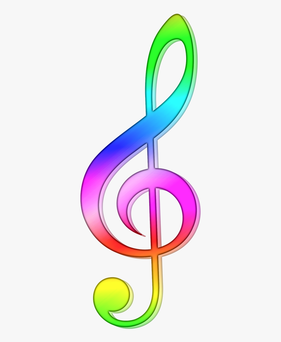 G Clef Notes Colored, Transparent Clipart
