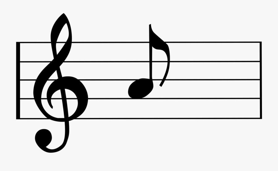 Treble Clef And Note - Music Staff, Transparent Clipart
