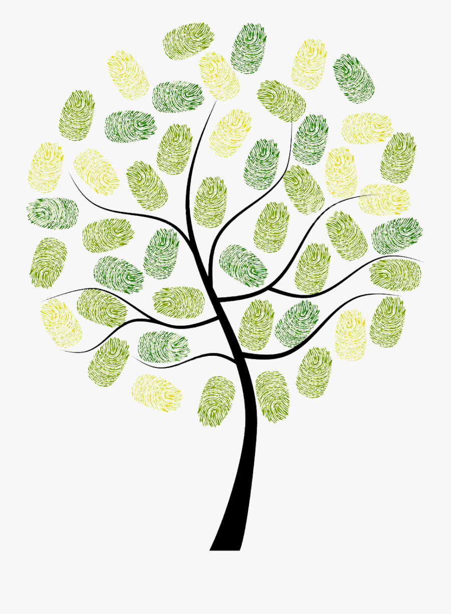 Fingerprint Owl Tree Digit Euclidean Vector - Fingerprint Tree Vector, Transparent Clipart