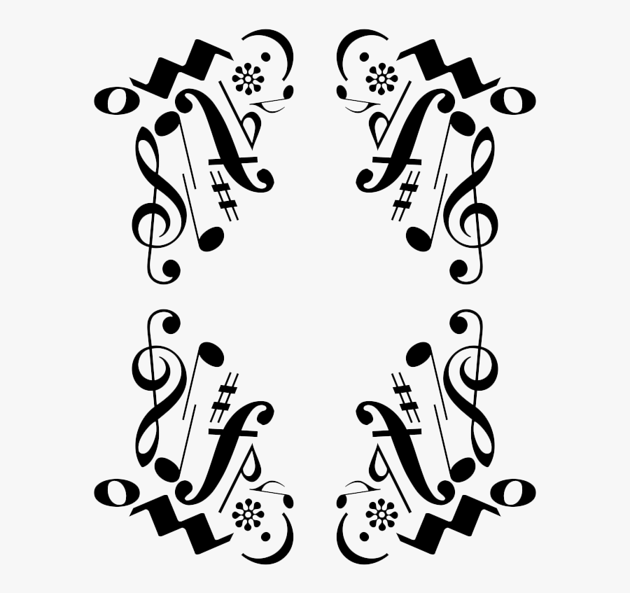 Transparent Side Profile Png - Treble Clef Heart, Transparent Clipart