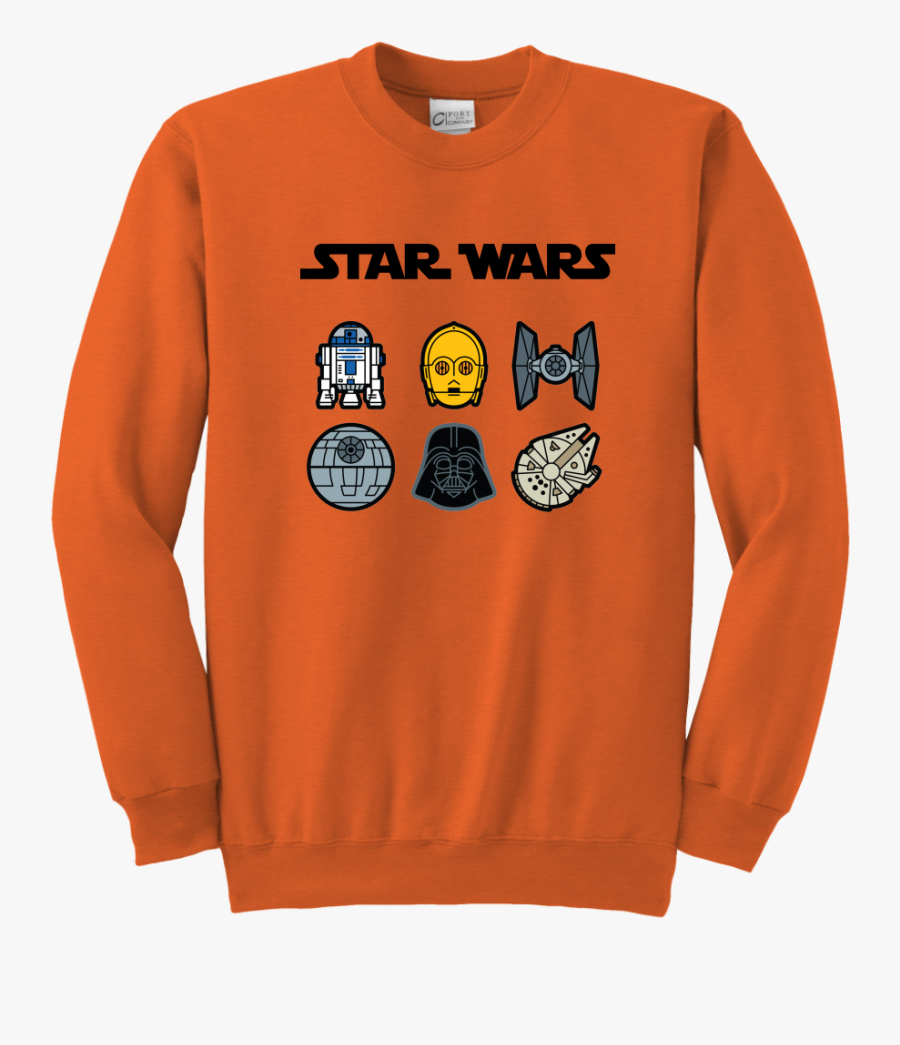 Characters Star Wars Darth Vader R2d2 C3po Youth Crewneck - Crew Neck, Transparent Clipart