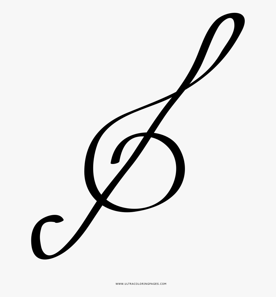 Treble Clef Coloring Page - Coloring Book, Transparent Clipart
