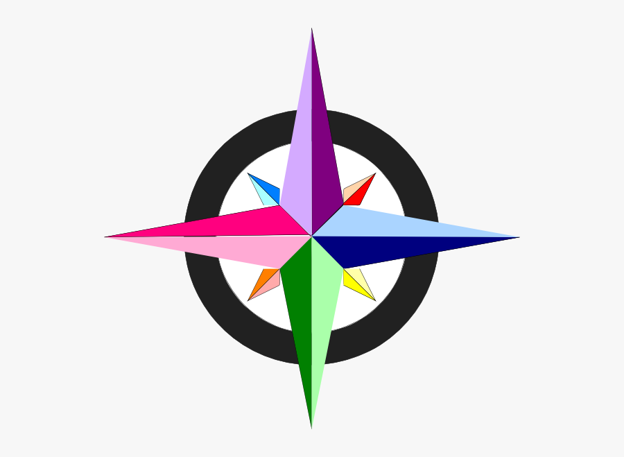 Drawing Compass Clipart - Blue Compass Rose, Transparent Clipart