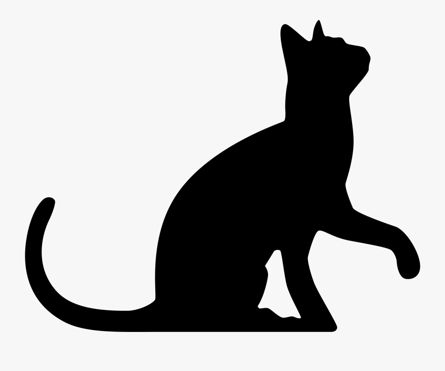 Black Cat Silhouette Wedding Cake Topper Clip Art - Transparent Background Cat Silhouette, Transparent Clipart