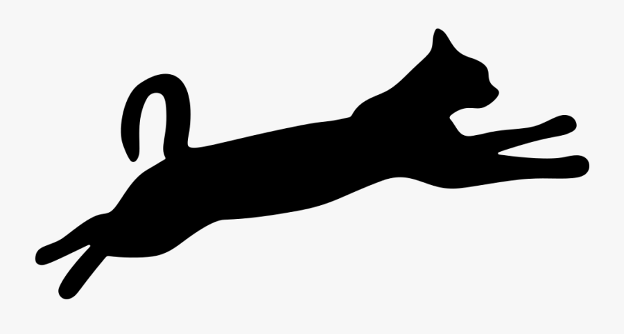 Leaping Cat Silhouette - Jumping Cat Silhouette Png, Transparent Clipart
