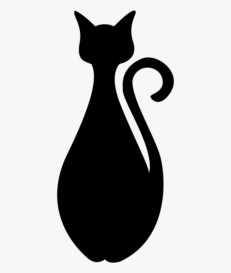 Frontal Black Cat Silhouette Svg Png Icon Free Download - Cat Silhouette Png Free, Transparent Clipart