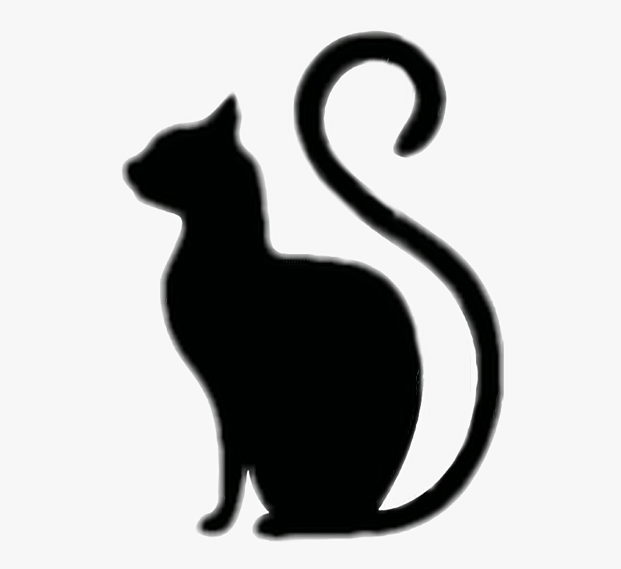 Transparent Dog And Cat Silhouettes Clipart - Black Cat Profile Tattoo, Transparent Clipart