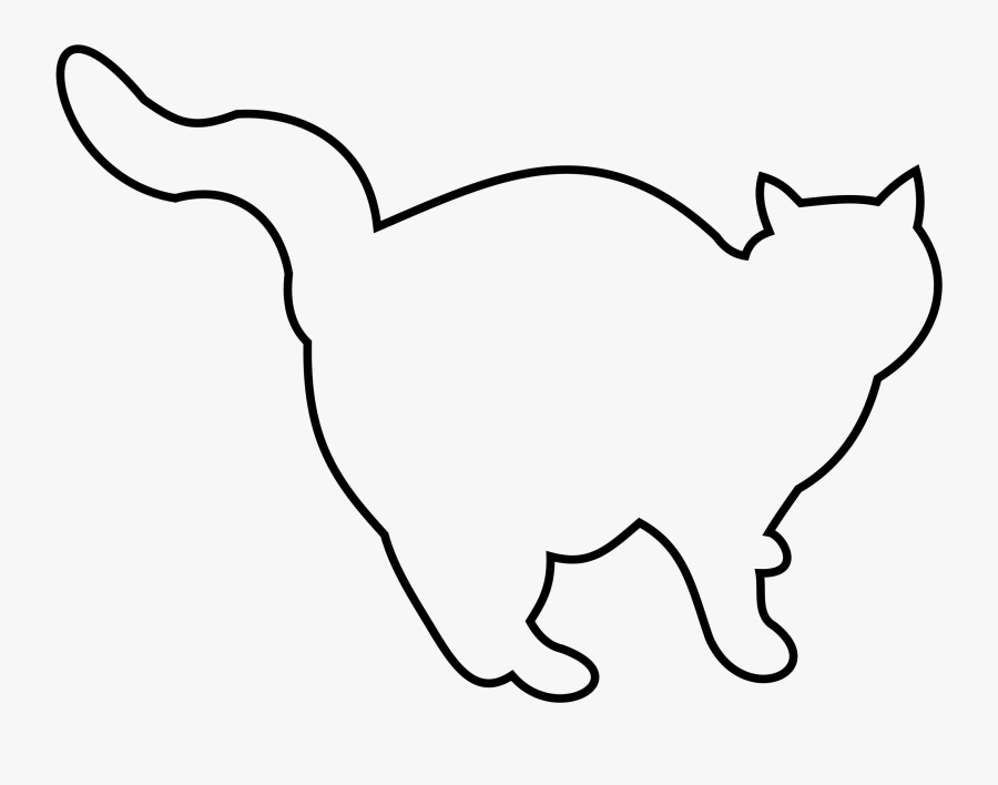 Outline Of A Fat Cat, Transparent Clipart