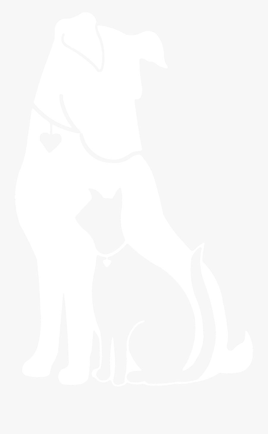 Cat And Dog Png Black And White Transparent Cat And - Clipart Black And White Dog, Transparent Clipart