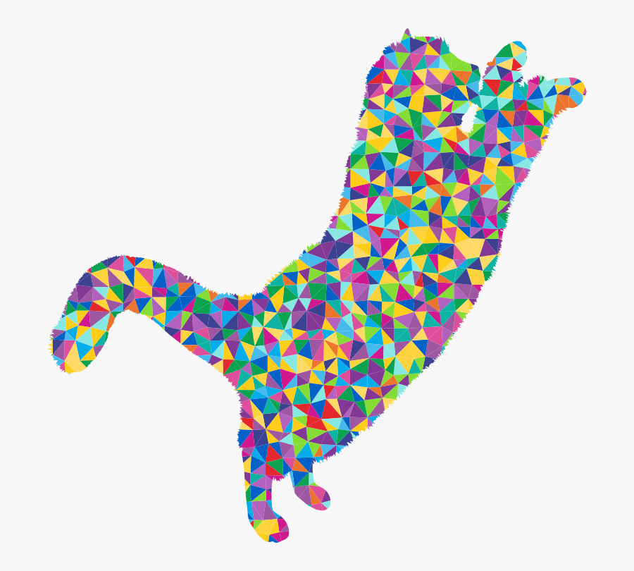 Fluffy Cat Silhouette - Clip Art, Transparent Clipart