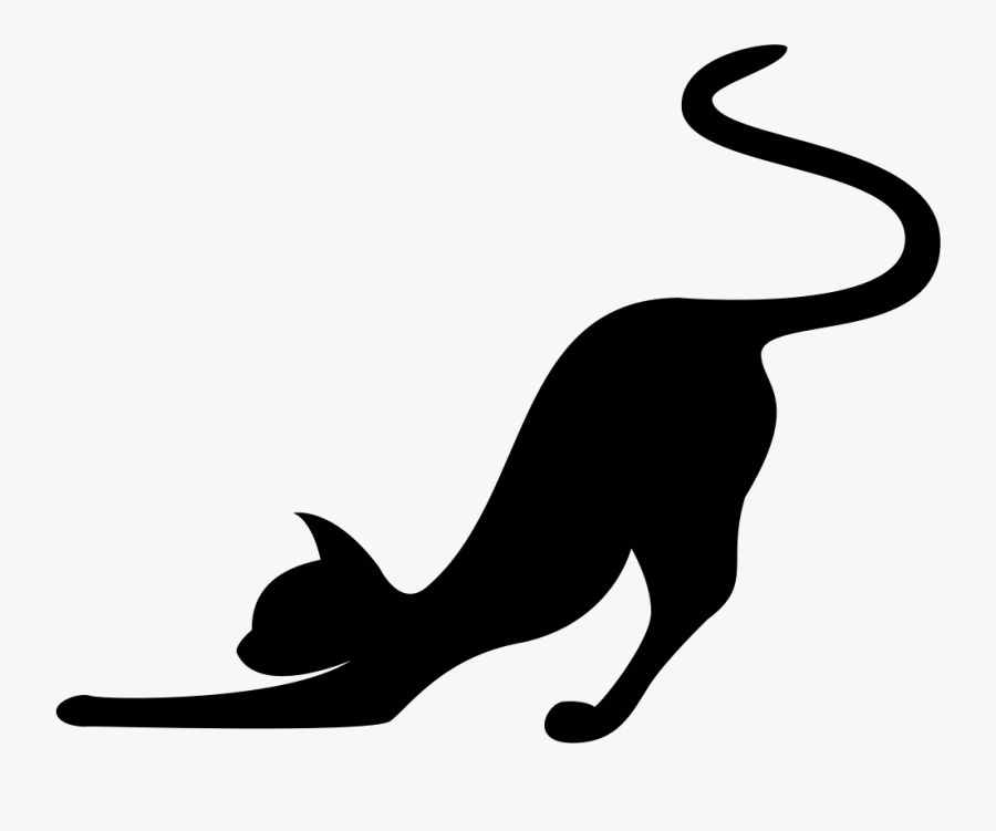 Cat Stretching Silhouette Svg Png Icon Free Download - Cat Stretching Silhouette, Transparent Clipart