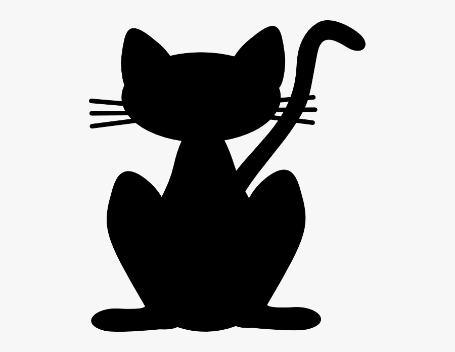 Black Cat Silhouette, Transparent Clipart