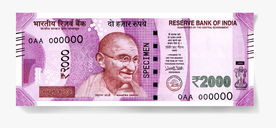 Transparent Rupee Clipart - 2000 Note, Transparent Clipart