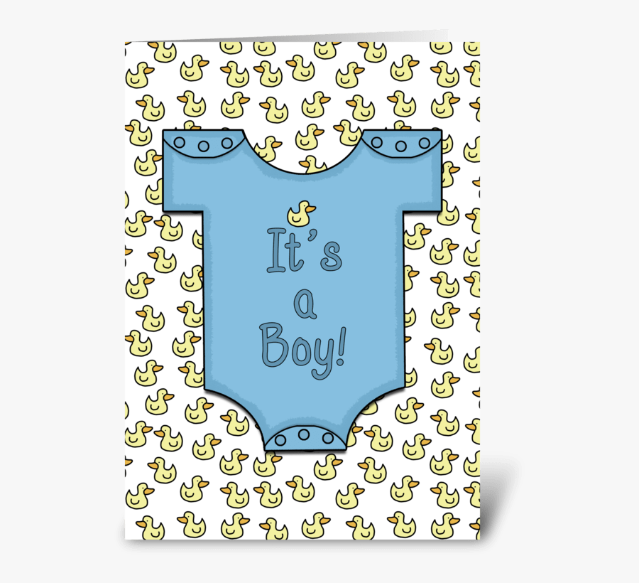 It"s A Boy-blue Outfit Ducky Collage Greeting Card, Transparent Clipart