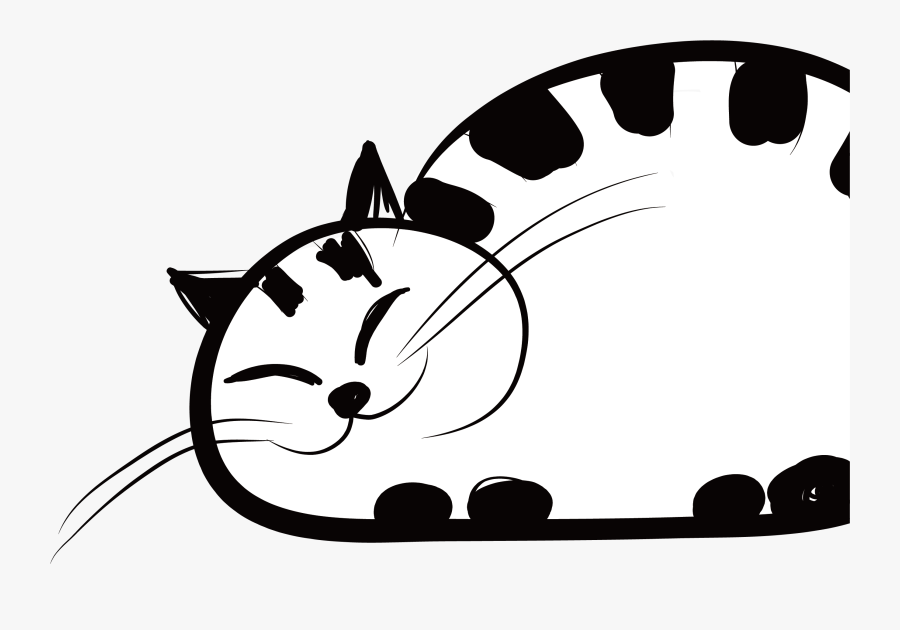 Siamese Cat Silhouette Illustration - Clipart Cat On A Mat Black And White, Transparent Clipart