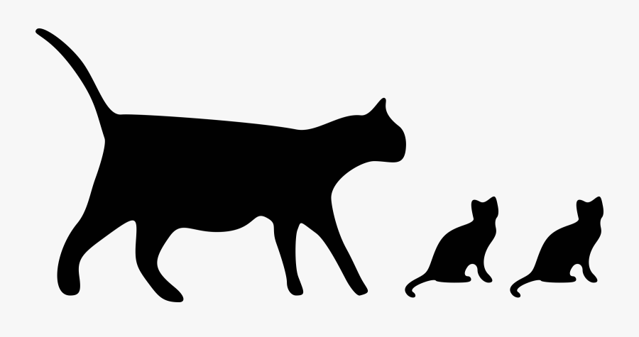 Cat Icons 2 Image Black And White - Black Cat Clipart Transparent Background, Transparent Clipart
