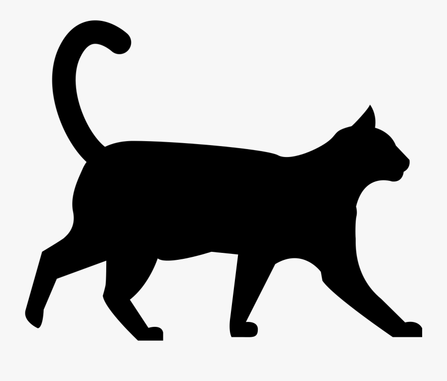 Clipart Walking Cat - Cat Crossing Sign, Transparent Clipart