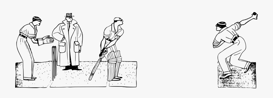 Art,monochrome Photography,fashion Illustration - Cricket Team Clipart Black And White, Transparent Clipart